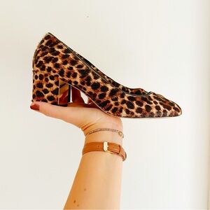 Talbots Isa Block Leopard Print Heels